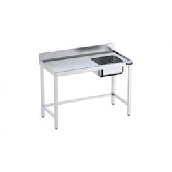 Distform Table de chef Inox avec bac à Droite et renforts Gamme 600 Acier inoxydable2600x600 1000x600x850mm - 641094201319_0