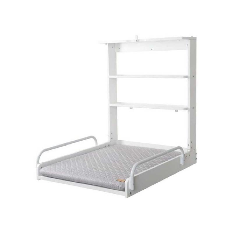 Etagère à langer murale pliante Bois clair blanc H78 x L66,5 x P76,5 cm ROBA - blanc ROB4005317319865_0