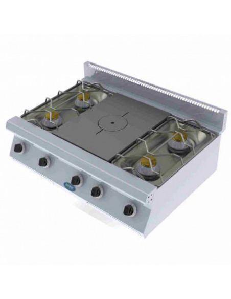 Fourneau CAPIC 4 feux gaz et PCF  dessus seul gamme AVEN - Référence : W542511_0