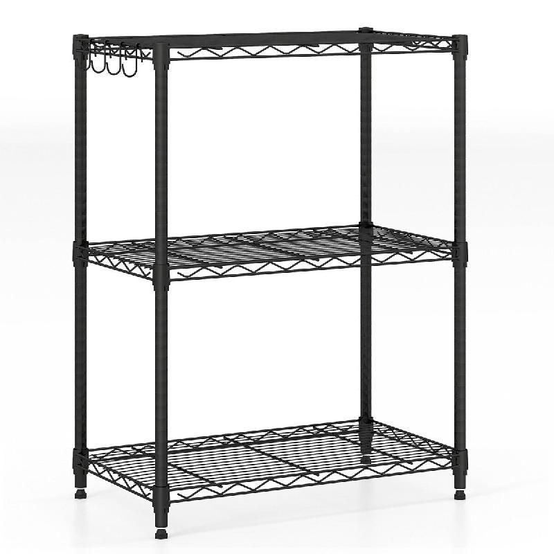 Helloshop26 - Étagère métallique réglable 59 x 34 x 79 cm robuste avec montage sans outil ambiance moderne en métal noir 20_0020837 - 3000233706899_0