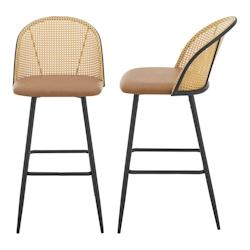 Helloshop26 - Lot de 2 tabourets de bar 102 x 44 x 63 cm marron 03_0008731 - 3001948982721_0