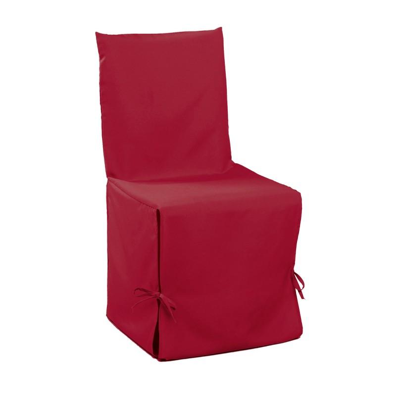 Housse de chaise essentiel rouge - Paris Prix - Lavable à 40° - Dimensions 50x50x100 cm_0