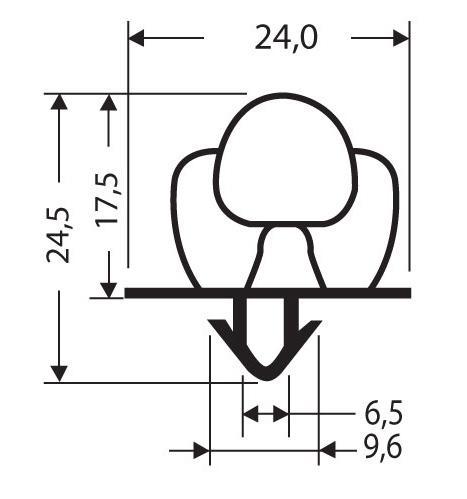 Joint pvc a clipser sans aimant pour meubles frigos jpc-007_0