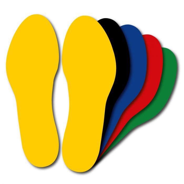 Marquage au sol adhésif empreinte de pas jaune lot de 10 paires_0
