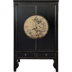 OPIUM OUTLET - Armoire buffet commode asiatique vintage en bois massif - Charme oriental - Noir_0
