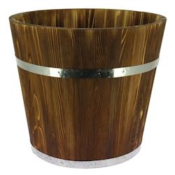 Prolinea tonneau pin effet brule cerclage metal + faux fond ø45x40  carton de 2 - marron Bois massif CLW-4480423_0