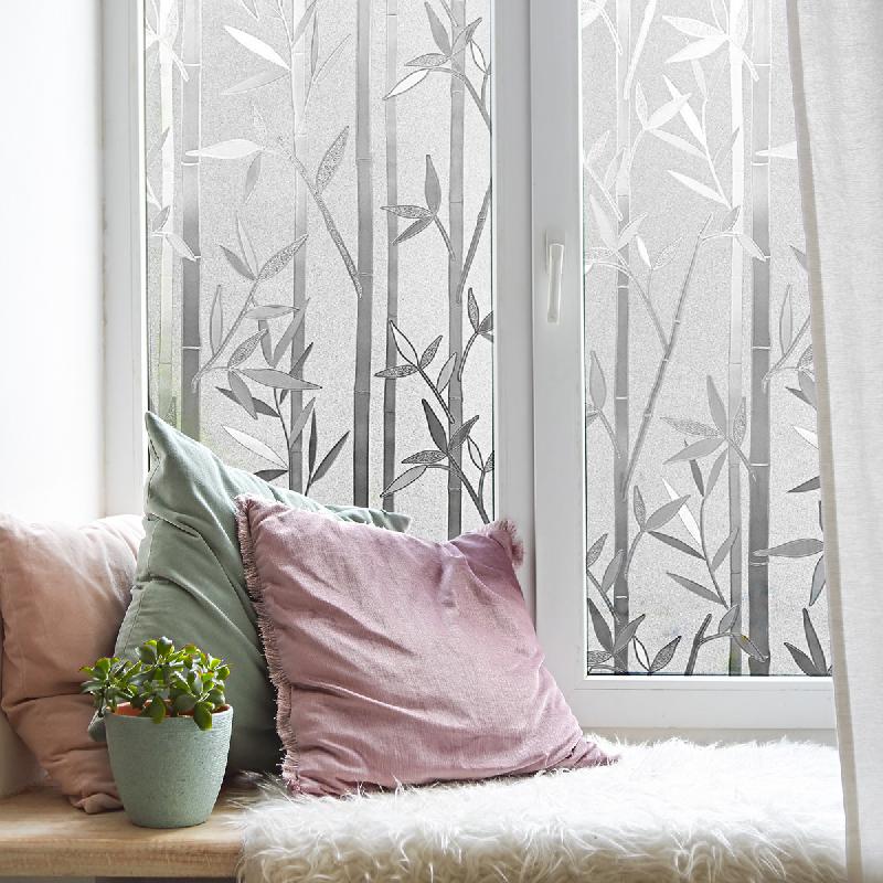 Rouleau occultant électrostatique bambous pour fenêtre au mètre