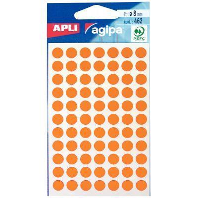 SAC 462 - Pastilles autocollantes adhésives 8mm orange - AGIPA - Réf : 111835_0