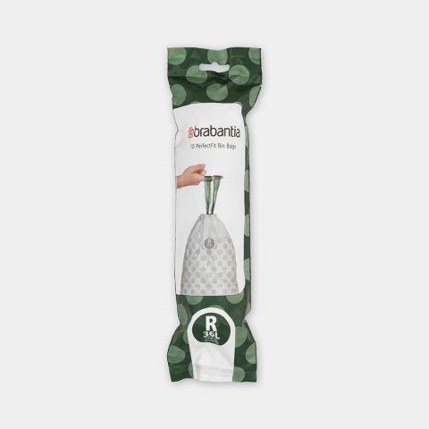Sacs poubelle PerfectFit Brabantia - Code R (36 litres) - Rouleau de 10 sacs - Résistants aux déchirures et faciles à changer_0