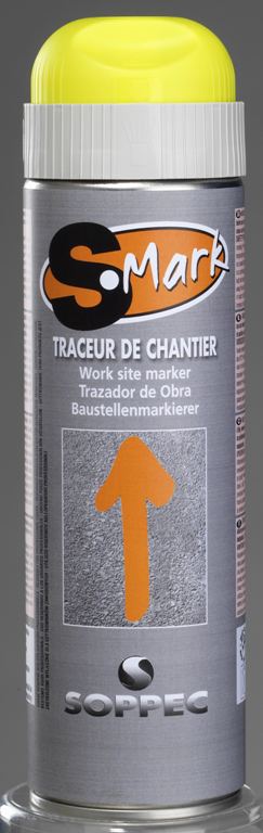 Traceur chantier SOPPEC 500 ml - peinture pour marquage au sol - vendu par carton de 24 - réf : 15500_0