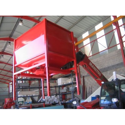 Trémie container amovible 2m3 - CABI BOX avec pieds télescopiques et trappes d'évacuation_0