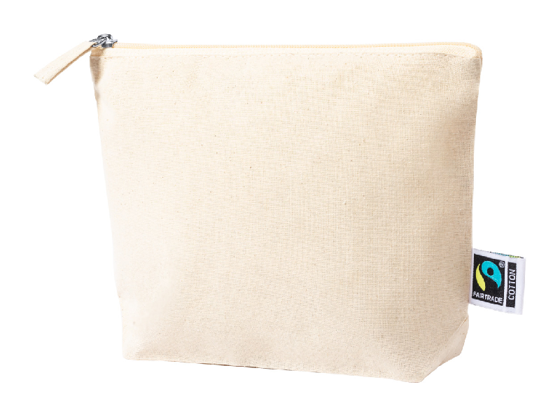 Trousse à maquillage en coton équitable - 180 g/m² - avec étiquette distinctive_0