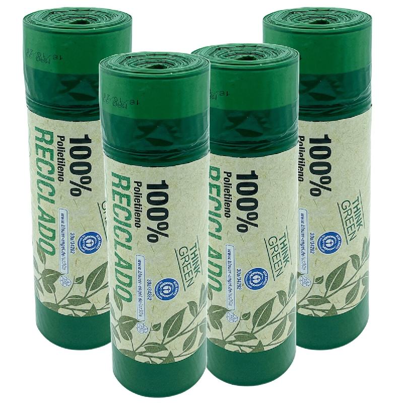 Alfapac - Sacs poubelle 30L 55x60cm 4 rouleaux x 20 unités (100% recyclés) - vert PK6954_0