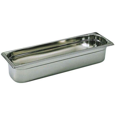 BAC GASTRONORME PLEIN INOX - SANS ANSE - GN 2/4 PROFONDEUR 6.5 CM