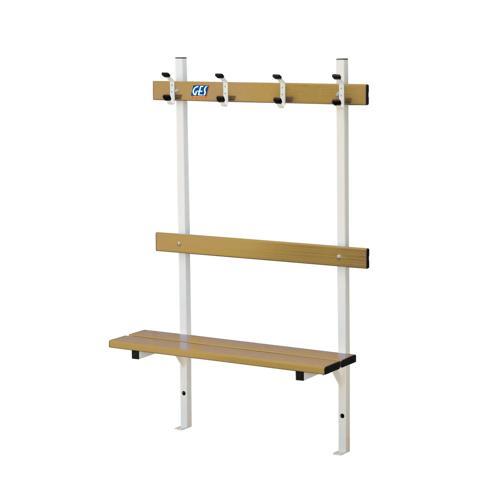 BANC VESTIAIRE MUR/SOL AVEC PORTE PATÈRE GES ASSISE BOIS