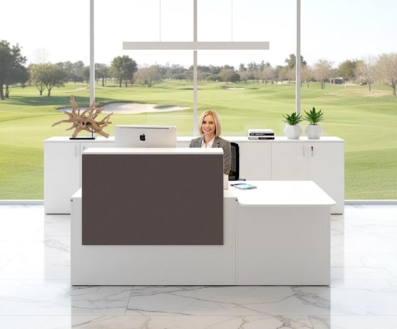 Bureau d'accueil Pano avec partie PMR - Ofitres - 220, Blanc, Anthracite_0