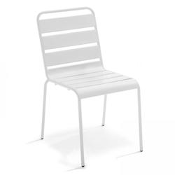 Oviala Business Chaise en métal blanche - blanc acier 105764_0