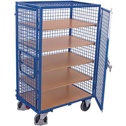 CHARIOT GRILLAGÉ PORTE BATTANTE ET PLATEAUX SW-800.411 - VARIOFIT