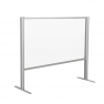 Cloison Écran de protection Plexiglass/Alu H 71 x L 100 cm - Structure robuste et passe-documents réglable - Réf.490744_0