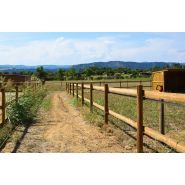 Clôture bois standard pour chevaux - Horse Stop - 2 demi-lices, hauteur 1m50, pin sylvestre traité - Ref. B12225-2_0