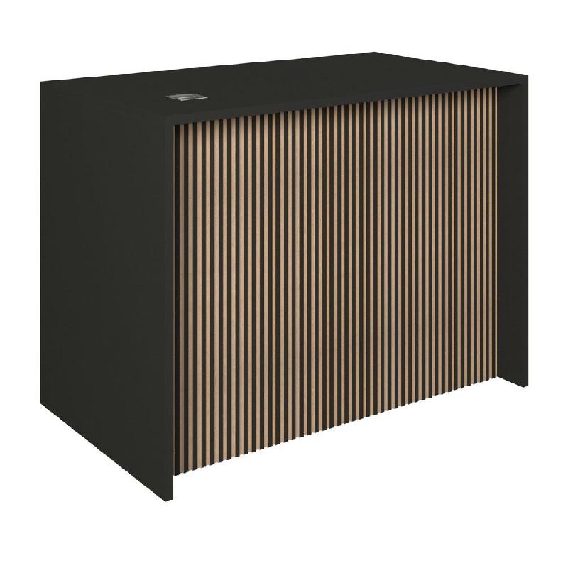 Comptoir noir et Vertigo T01 MDF naturel et noir avec tiroir 120x70x90cm_0