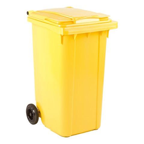 CONTENEUR À DÉCHETS 2 ROUES 240 LITRES TRI SÉLECTIF JAUNE
