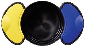 Corbeille de tri sélectif Modultri 25L - Noir/Bleu/Jaune - Bac principal 16L en polystyrène antichoc_0