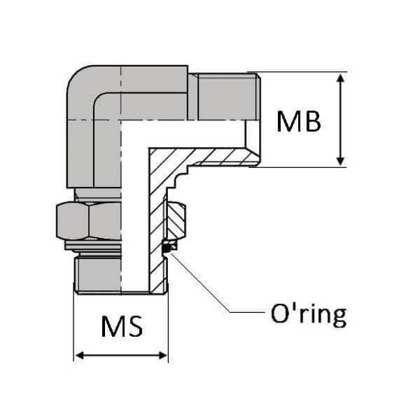 Coude orientable mâle BSP x mâle SAE 90°_0