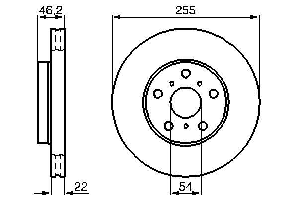 Disque de frein Bosch 0986478725 - ventilé, avant, boîte de 2 disques, 5 trous_0