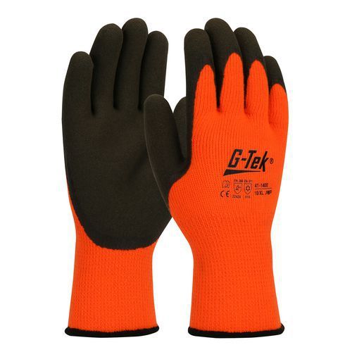 GANTS DE MANUTENTION TRICOTÉS SANS COUTURE ACRYLIQUE - ORANGE - TAILLE 7