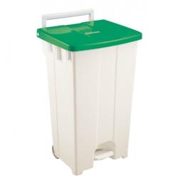 GILAC Collecteur à pédale 2 roues + couvercle - 100 L - Vert G614423 - vert 3573678648555_0