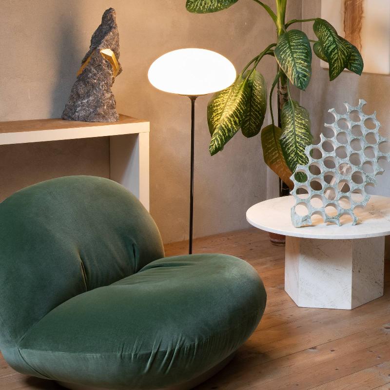 GUBI STEMLITE LAMPADAIRE, NOIR-ROUGE, 110 CM