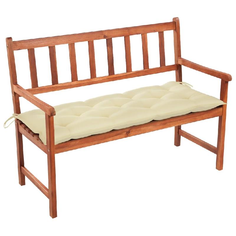 Helloshop26 - Banc de jardin meuble de patio d'extérieur terrasse avec coussin 120 cm bois d'acacia massif 02_0011356 - Bois massif 3000622347764_0