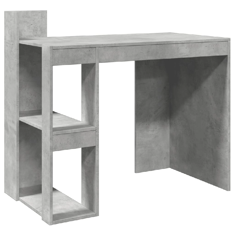 Helloshop26 - Bureau table poste de travail meuble d'ordinateur informatique étude 103,5 x 56,5 x 94 cm bois d'ingénierie gris 02_0023832 - 30002145_0