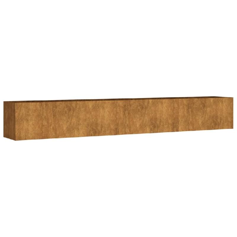 Helloshop26 - Jardinière bac lit surélevé plantes fleurs terrasse jardin de jardin 280 x 40 x 40 cm acier corten marron 02_0039417 - marron métal_0