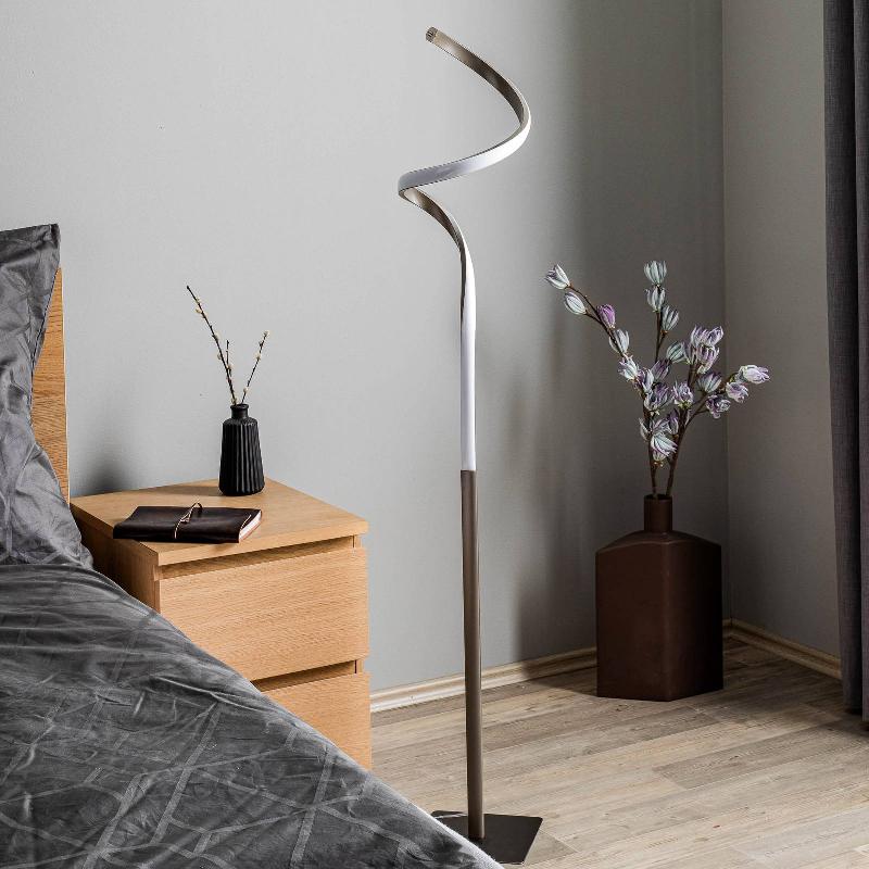LINDBY KAMIA LAMPADAIRE LED, NICKEL
