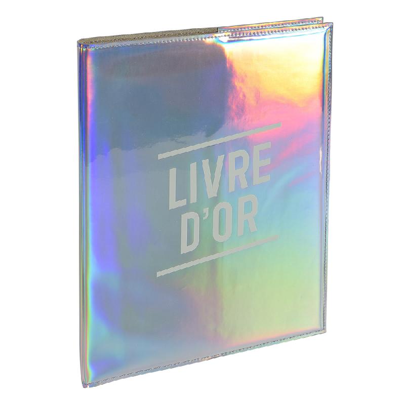 LIVRE D'OR 100 PAGES TRANCHE ARGENT - FORMAT 27X22CM - GLOSSY - VISUEL - LOT DE 2
