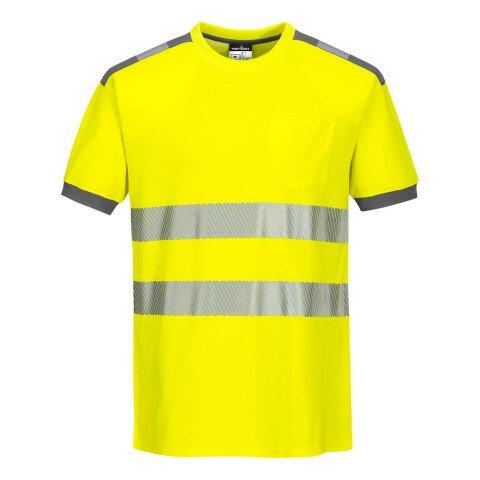 LOT DE 2 - PORTWEST T181 T-SHIRT HV PW3 JAUNE/GRIS - TAILLE S