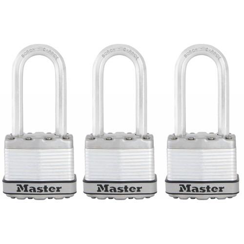 LOT DE 3 CADENAS À CLÉ - ACIER LAMINÉ - 45MM DE LARGE - ANSE DE 51MM MASTER LOCK