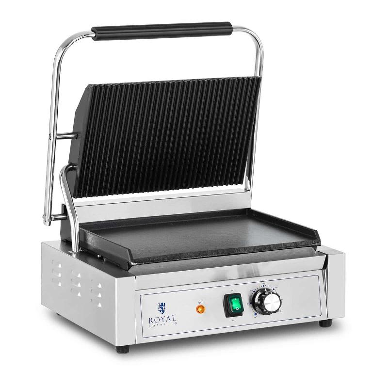 MACHINE À PANINI TOASTER ÉLECTRIQUE PLANCHA ÉLECTRIQUE PROFESSIONNELLE RAINURÉE + LISSE 2 200 WATTS 14_0004008_0