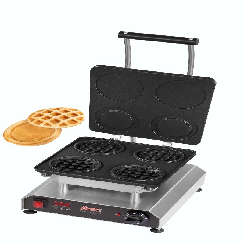 Neumärker® Gaufrier Thermocook® incl. Plaques interchangeables Burger gaufré - gris inox 12-40801-78_0