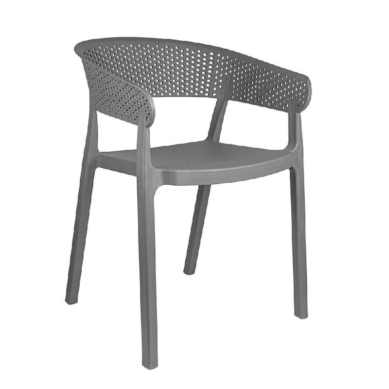 Pack 4 chaises empilables Supra-tek polypropylène 51x53x73 cm gris_0