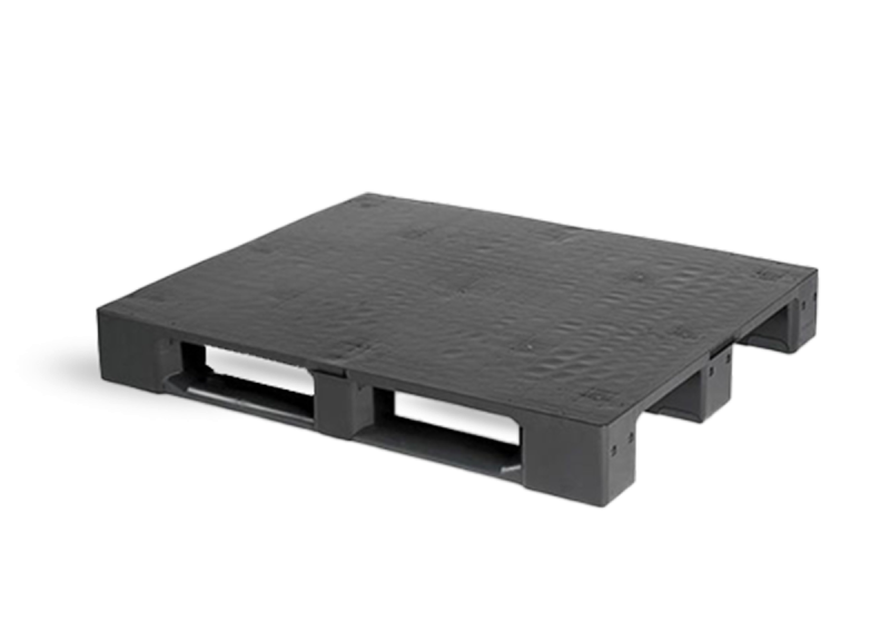 Palette plastique 1200x1000 medium recyclée pleine pour charges moyennes_0