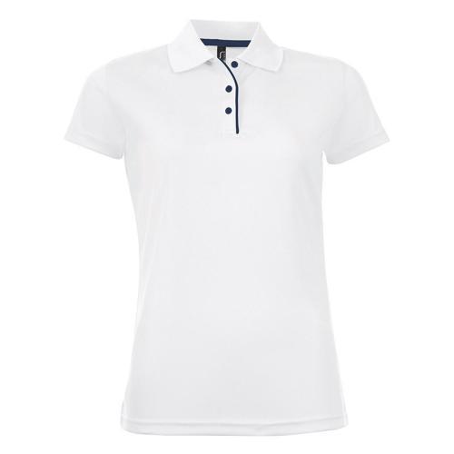 POLO PERSONNALISABLE FEMME BLANC MULTITECH PES