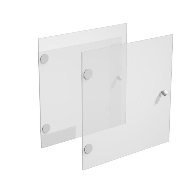 PORTES VITREES MULTICASES EN VERRE DEPOLI - LOT DE 2