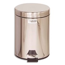 POUBELLE COLLECTEUR EN MÉTAL 5,6L BAC PLASTIQUE AVEC COUVERCLE INOX - D29 X H20 CM