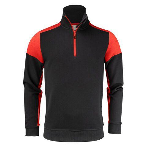 PRINTER PRIME PRIME SWEATSHIRT HALFZIP UNISEX NOIR/ROUGE - TAILLE M