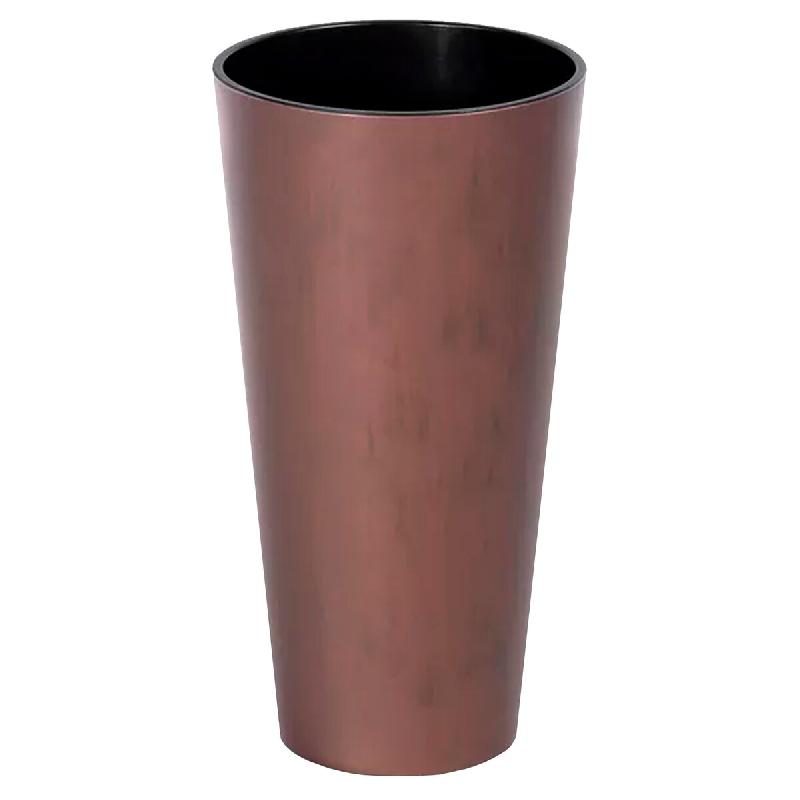 Prosperplast - Pot TUBUS SLIM CORTEN 64 L avec réservoir - 40x40x76,2 cm, coloris Cuivre - cuivre plastique polypropylène ZA4085_0