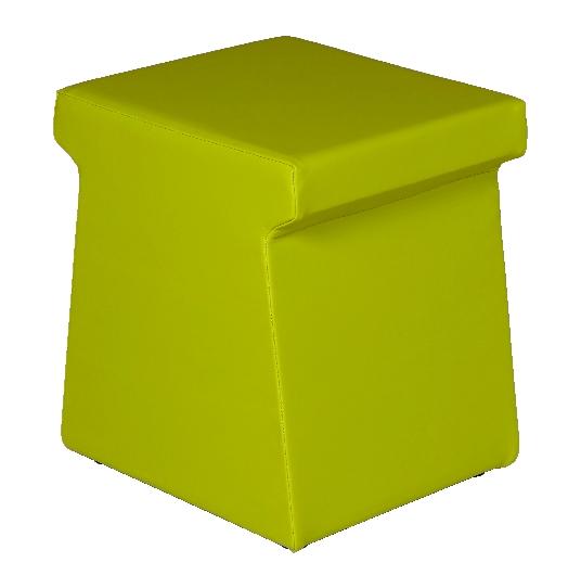 SIÈGE STOOL POUF TISSU BICOLORE CHOCOLAT/ABSINTHE 9545 - MANUTAN COLLECTIVITÉS
