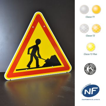 Signalisation temporaire - Gamme Tempo - Panneau de chantier en PVC 6mm Haute Densité - Certifié NF_0
